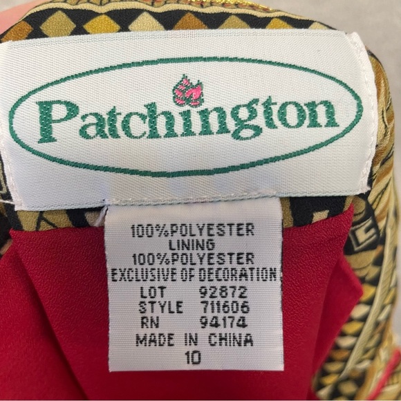 Patchington India style boho tiered skirt red gold women’s size 10 sequins - Picture 8 of 8